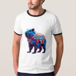 幾何学的な『愛国パップブリュワー』未来的Tシャツ Tシャツ