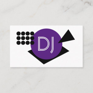 幾何学的なDJロゴ 紫の形 名刺