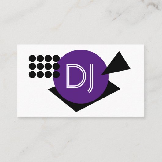 幾何学的なDJロゴ 紫の形 名刺 (正面)