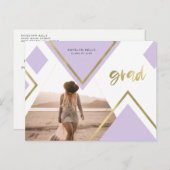 幾何学的なGlam写真卒業のお知らせ 案内ポストカード (正面/裏面)
