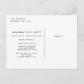 幾何学的なGlam写真卒業のお知らせ 案内ポストカード (裏面)