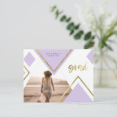 幾何学的なGlam写真卒業のお知らせ 案内ポストカード (スタンド正面)