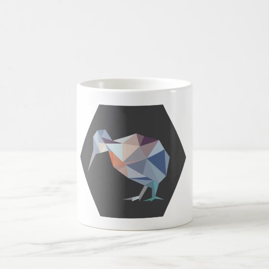 幾何学的なNZのキーウィの鳥のマグ コーヒーマグカップ (中央)