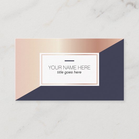 幾何学的なRosegold海軍名刺 名刺 (正面)