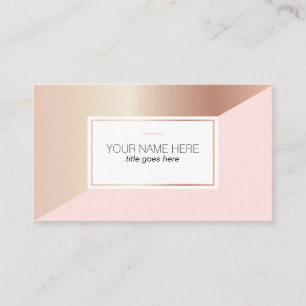 幾何学的なRosegold MistyRoseの名刺 名刺