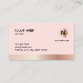 幾何学的なRosegold MistyRoseの名刺 名刺 (裏面)