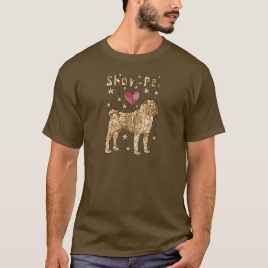 幾何学的なShar Pei Tシャツ (正面)