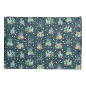 幾何学的なSucculentsパターン 枕カバー (裏面-左)