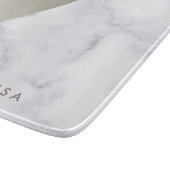 幾何学的に白い大理石ブラッシエレガントングされたニッケル カッティングボード (角)