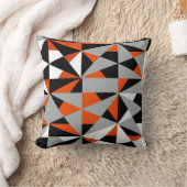 幾何学的はっきりしたレトロオファンキーレンジ白黒 クッション (ブランケット)