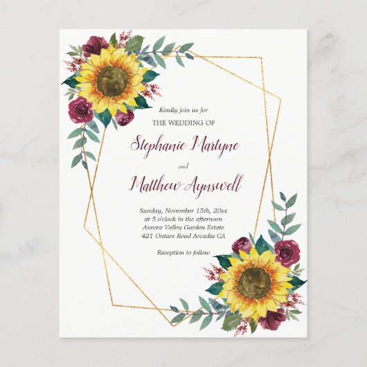 幾何学的ひまわりバーガンディバラバジェット結婚ズ (正面)