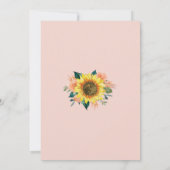 幾何学的ひまわりピーチバラフローラ 招待状 (裏面)