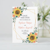幾何学的ひまわりピーチ結婚バラ セーブザデート (スタンド正面)