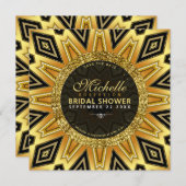 幾何学的ひまわりブライダルシャワー円招待状 招待状 (正面/裏面)