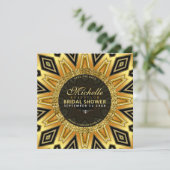 幾何学的ひまわりブライダルシャワー円招待状 招待状 (スタンド正面)