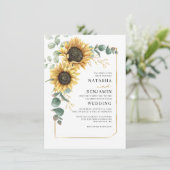 幾何学的ひまわり結婚植物学 招待状 (スタンド正面)