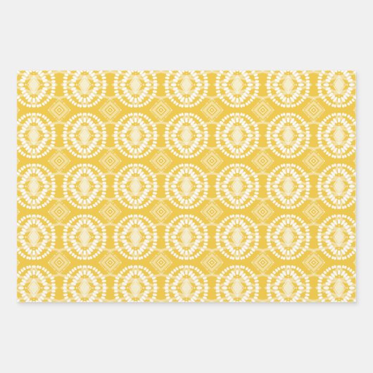 幾何学的ろうけつ染めタイダイPastelイースターバラエティーパック ラッピングペーパーシート (正面)