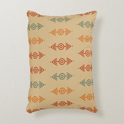 幾何学的アステカブルーとオレンジの部族の南西 アクセントクッション (正面(垂直))