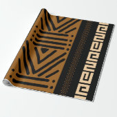 幾何学的アフリカの泥の布の部族のギフトラップのラップ ラッピングペーパー (アンロールド)