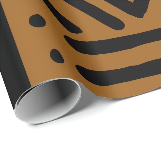 幾何学的アフリカの泥の布の部族のギフトラップのラップ ラッピングペーパー (ロールコーナー)