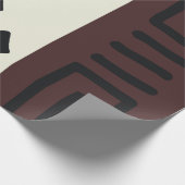 幾何学的アフリカの泥の布の部族のギフトラップ ラッピングペーパー (角)