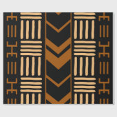 幾何学的アフリカの泥の布の部族のギフトラップ ラッピングペーパー (フラット)