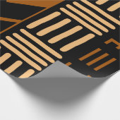 幾何学的アフリカの泥の布の部族のギフトラップ ラッピングペーパー (角)