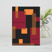 幾何学的アブストラクション赤茶色ブラッククリスマス シーズンカード (スタンド正面)