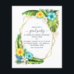 幾何学的アロハトロピカルサマービーチ卒業 チラシ<br><div class="desc">エキゾチックな夏期ビーチフローラ卒業パーティーの招待あなたのイベントの詳細にカスタマイズ可能な黄金の幾何学的フレームに豊富な熱帯の緑。この予算の招待状はチラシ紙にあり、非常に薄い。封筒は含まれない。同じテーマに封筒が含まれ、一致する製品が含まれる厚い招待状については、以下のコレクションを参照。</div>