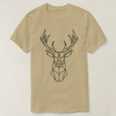 幾何学的アートデザイン鹿のシカ動物 Tシャツ (デザイン正面)