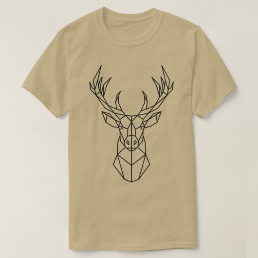 幾何学的アートデザイン鹿のシカ動物 Tシャツ (デザイン正面)