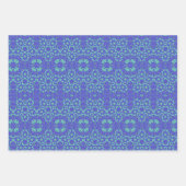 幾何学的アートパープルターコイズベビー ラッピングペーパーシート (正面)