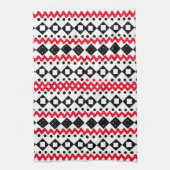 幾何学的アートブラックとホワイトのサンプルデザイン キッチンタオル (縦)