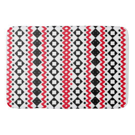 幾何学的アートブラックとホワイトのサンプルデザイン バスマット