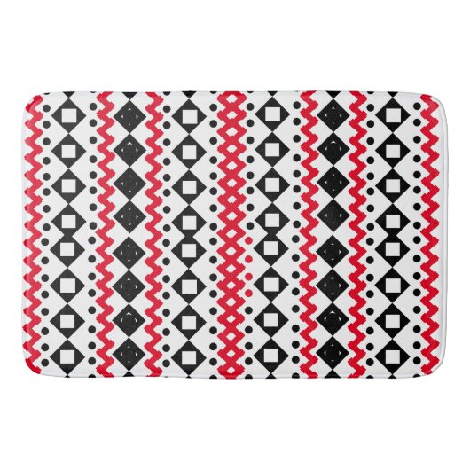 幾何学的アートブラックとホワイトのサンプルデザイン バスマット (正面)