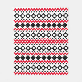 幾何学的アートブラックとホワイトのサンプルデザイン フリースブランケット