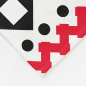 幾何学的アートブラックとホワイトのサンプルデザイン フリースブランケット (角)