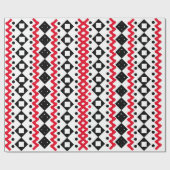 幾何学的アートブラックとホワイトのサンプルデザイン ラッピングペーパー (フラット)