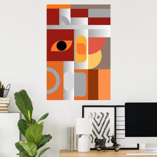 幾何学的アートプリント | プレミアムウォールアートポスター ポスター (ホームオフィス)