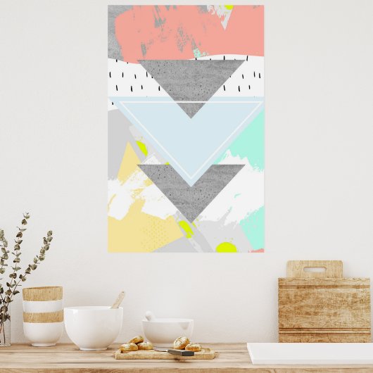 幾何学的アートプリント ポスター (キッチン)