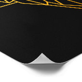 幾何学的アート金ゴールドオオカミ動物イラストレーション クール ポスター (角)