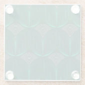 幾何学的アールデコエメラルドフラワー ガラスコースター (裏面)