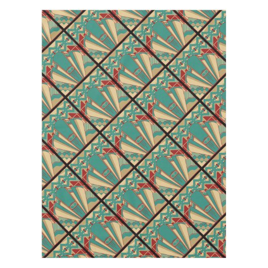 幾何学的アールデコデザイン テーブルクロス (正面)