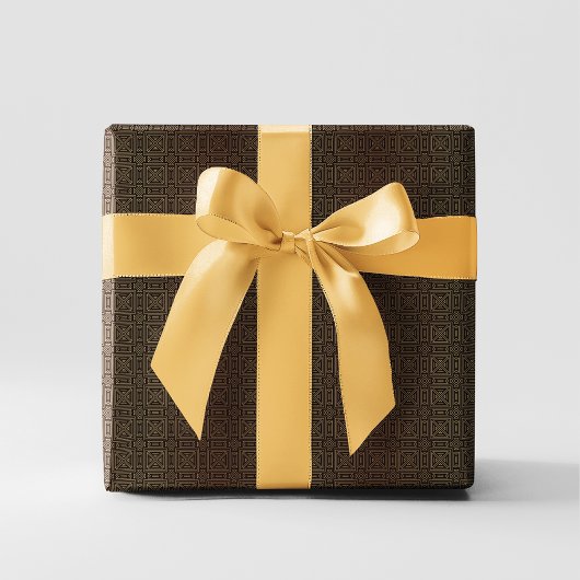 幾何学的アールデコパターン |黒い金ゴールド ラッピングペーパー