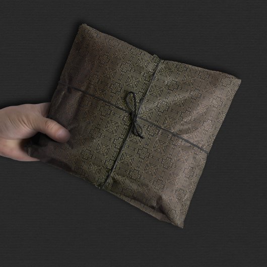 幾何学的アールデコパターン |黒い金ゴールド 薄葉紙