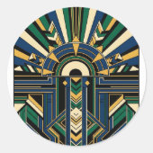 幾何学的アールデコ日が差すこと ラウンドシール (正面)