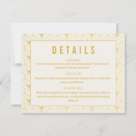 幾何学的アールデコ結婚の詳細エンクロージャカード 招待状