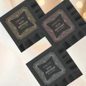 幾何学的アールデコ誕生日 パーソナライズされた 箔ナプキン