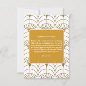 幾何学的アールデコ金ゴールドホワイト結婚・ギャツビー サンキューカード (裏面)