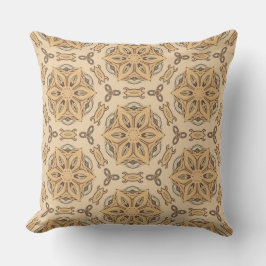 幾何学的アールヌーボーフローラルパターン アウトドアクッション